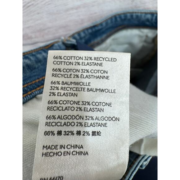 Pilcro Slim Boyfriend Crop Jeans Womens 26 Blue Medium Wash Ribbon Embroidered - Picture 10 of 13